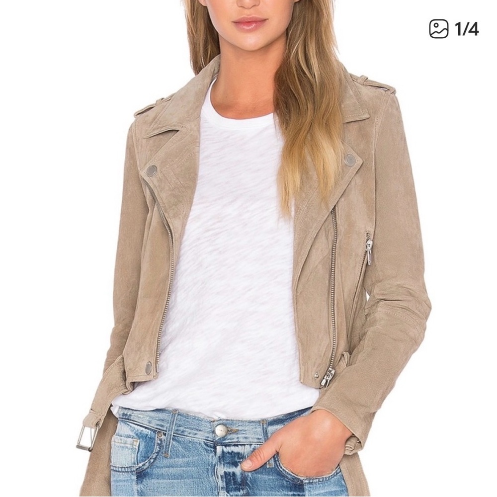Blank NYC Beige Suede Leather Jacket size S